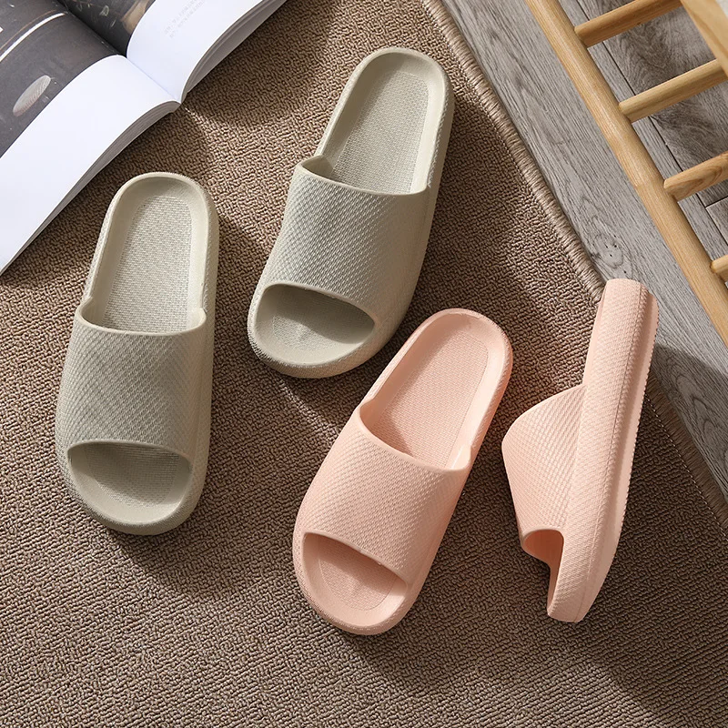 
Summer Household Female And Male Couples Cheap EVA Slides Non-slip Indoor Thick-soled Women Bathroom Slippers 