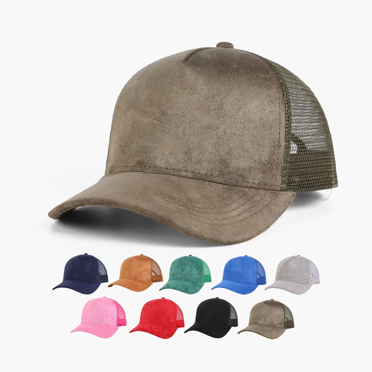 Wholesale Blank 5 Panel Suede Trucker Hat High Quality Structured Mesh Sport Hat In Stock