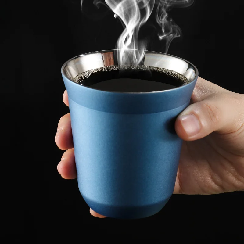 Stainless Steel Coffee Cup Capsule 80ml Coffee mug 304 Double Insulated Portable Tea Cup Beer Milk Cup