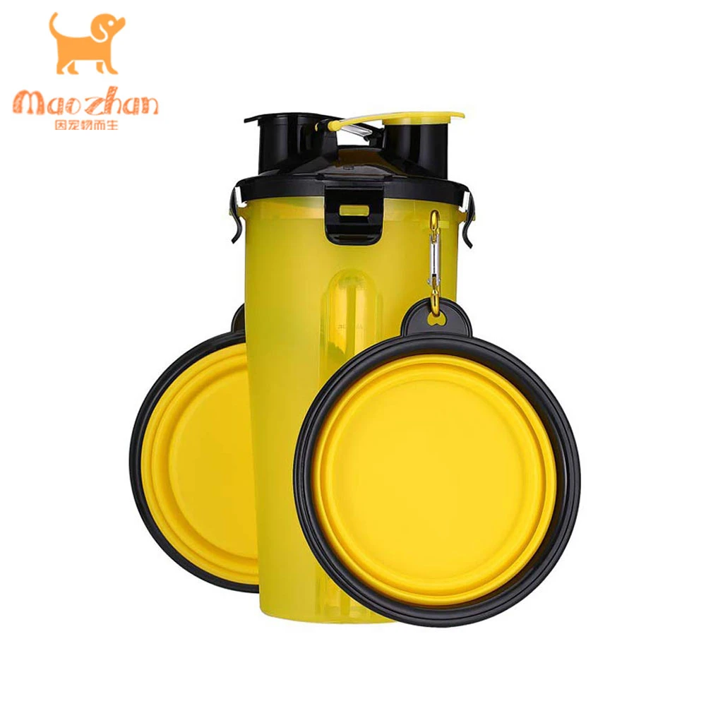 Collapsible dog food and water cup plastic feeder pet cat food foldable travel outdoor dog cup bottle