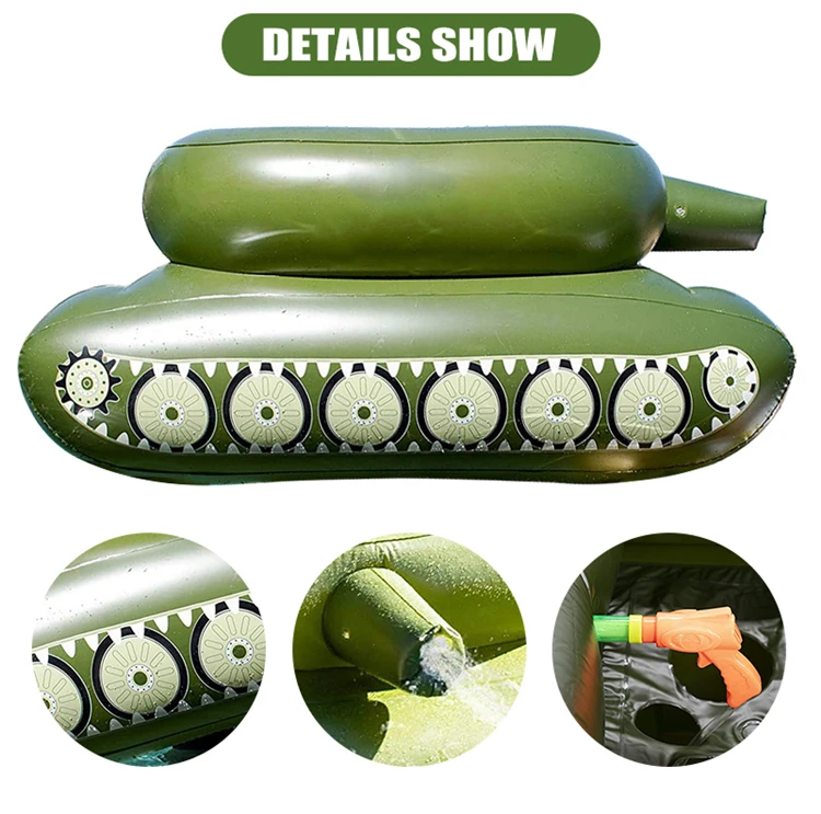 Pool punisher inflatable tank with Squirt Gun summer Inflatable army tank pool float for Kids Teens Adults