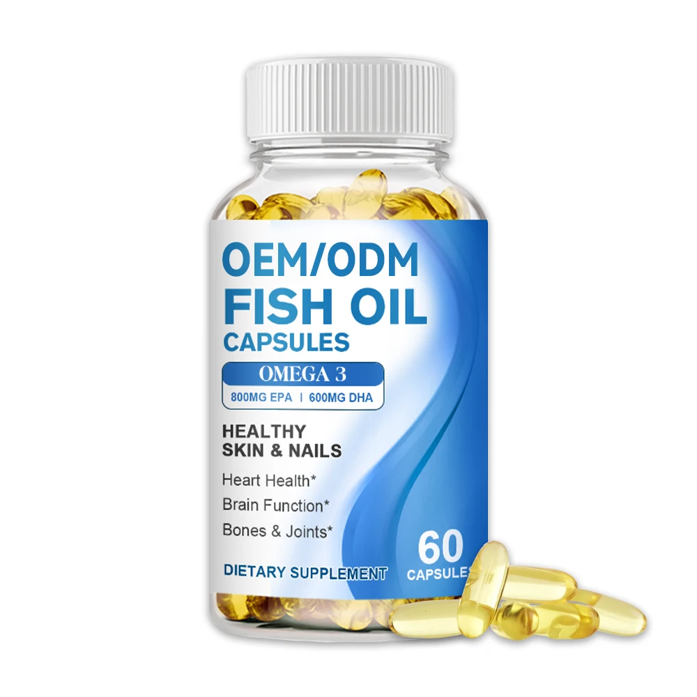 OEM Factory Natural Fish Oil Softgels Omega 3 With EPA DHA Fish Oil Soft Capsule For Joint Eyes Brain Skin Health