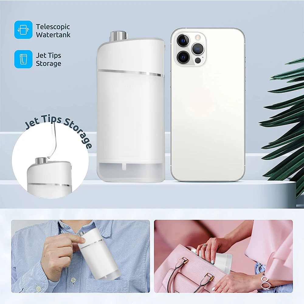 Customized SPA IPX7 Portable Professional Electric Rechargeable Cordless Travel Dental Mini Water Flosser Pump For Teeth Clean