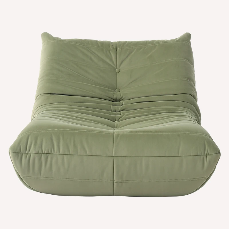 Minimalist Style Lazy Sofa Living Room Simple Lounge Bedroom Bean Bag Chair in Velvet Fabric