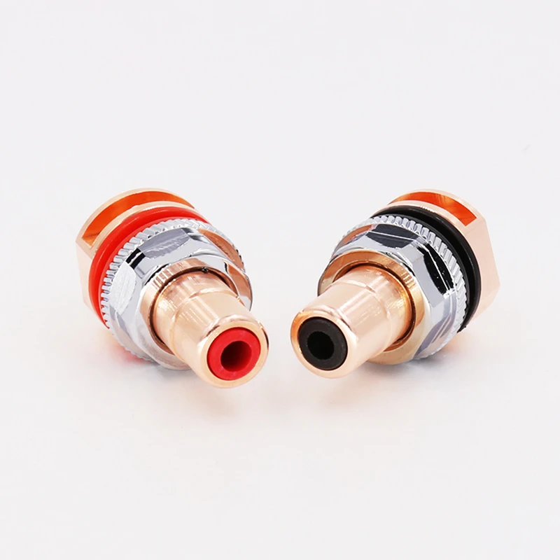 High Quality Viborg RC101 Pure Copper 24K Gold Plated Rhodium Plated RCA Socket Solder RCA Female Socket Hifi