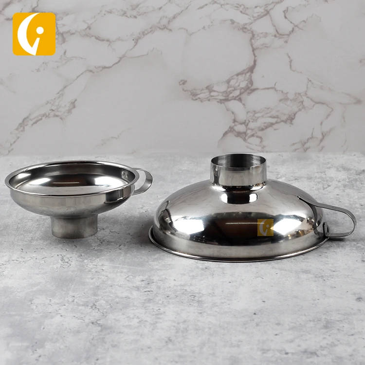 18/8 Stainless steel wide-mouth funnel kitchen funnel with handle for wide mason jars canning jars