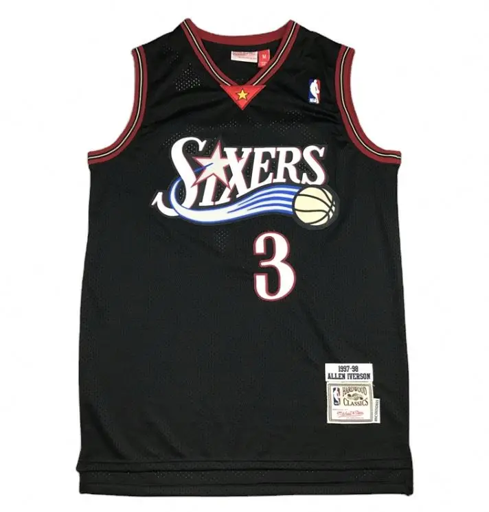 High Quality Philadelphia 76er Throwback Philly Sixer Allen Iverson #3 Mens Retro Jersey