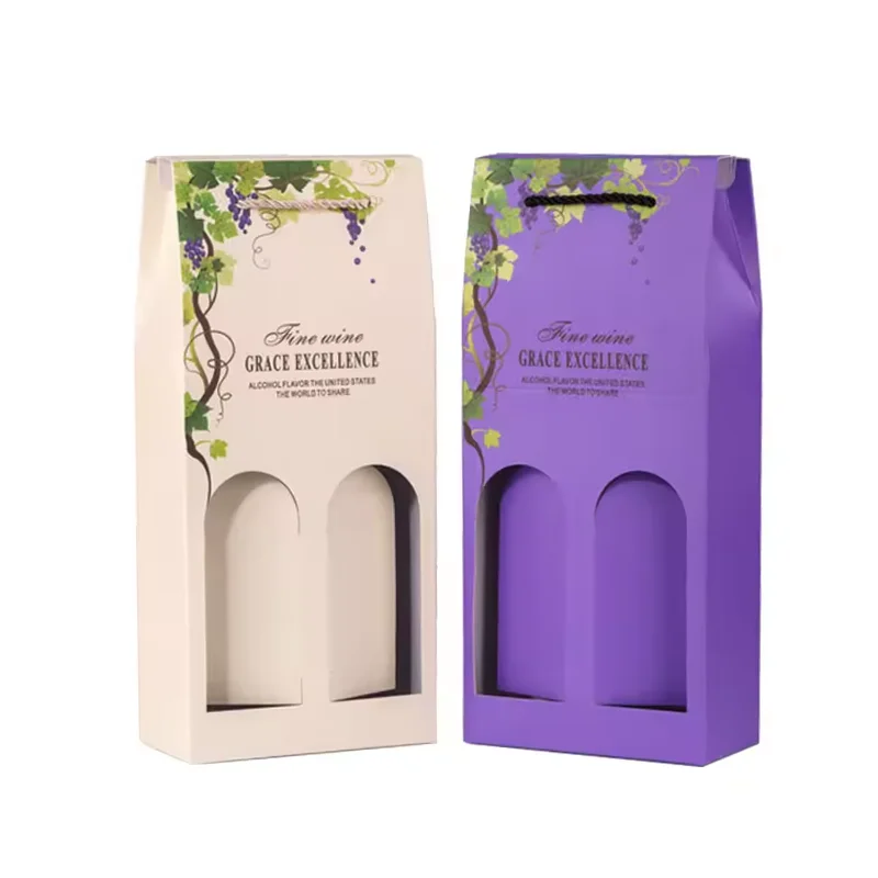 Wholesale Custom Logo Red Wine Bottle Gift Cardboard Shipping Corrugated Paper Boxes Wine Packaging Box With Window