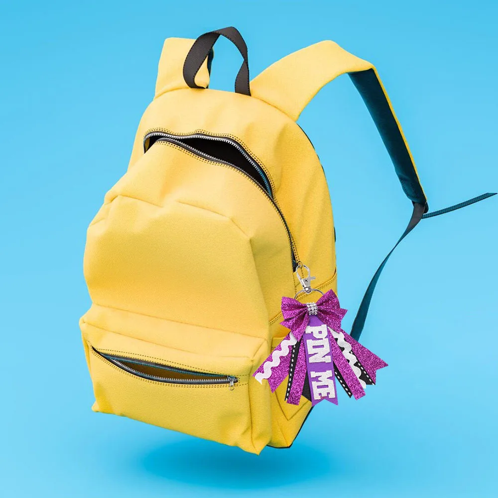 Wholesale Glitter Cheer Bows Keychain Sport Pin Me Keyring Tennis Football Basketball Volleyball Rugby Print Keychain Decoration