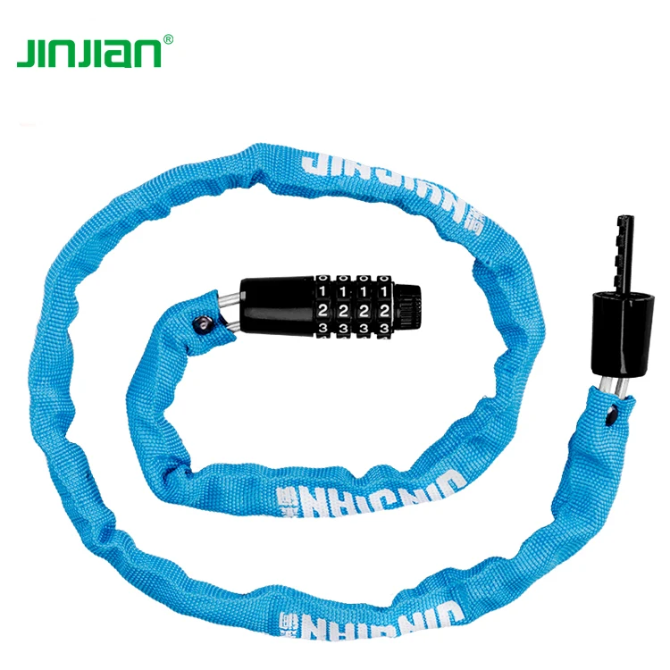 Лидер продаж, комбинированный цепной замок Jinjian для велосипеда, цепной замок, мотоциклетный замок, нейлоновая крышка, индивидуальный логотип