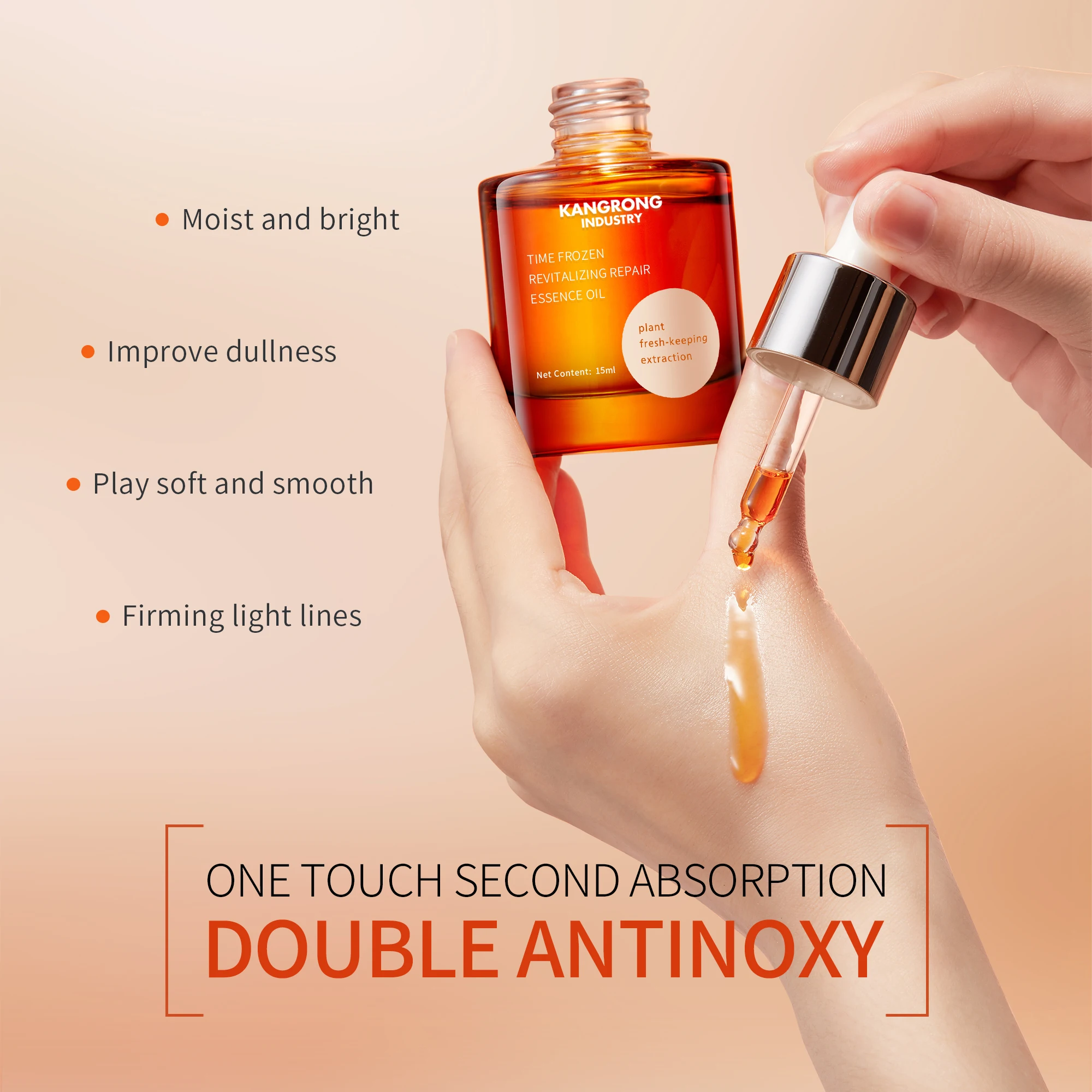 Private Label Face Essence Oil for Anti-Aging Acne Dark Spot Remover Rose Black Tea Yeast Extract Sensitive Skin