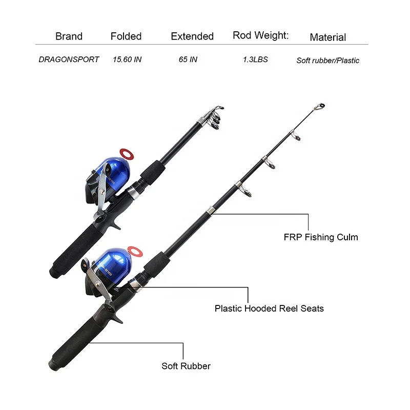 Dragon sport   Fishing Rod ultra light Reel Combos Full Kit Fishing Accessories for Kid Beginners Adults Freshwater Saltwater