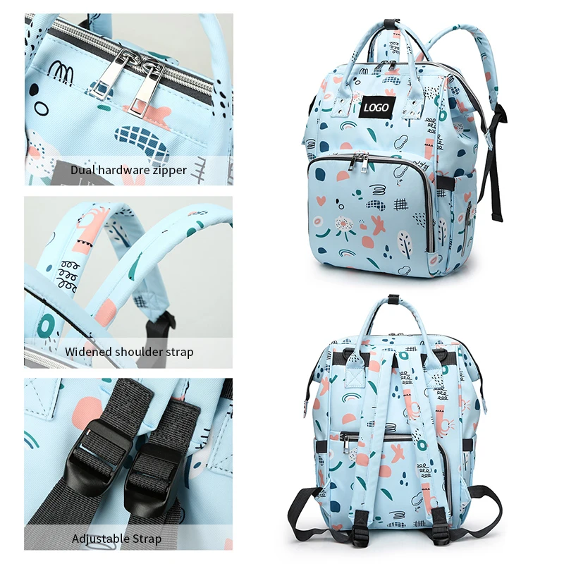 Custom new Usb luxury foldable travel women cute portable organizer mommy nappy baby care wet bags backpack maternity diaper bag