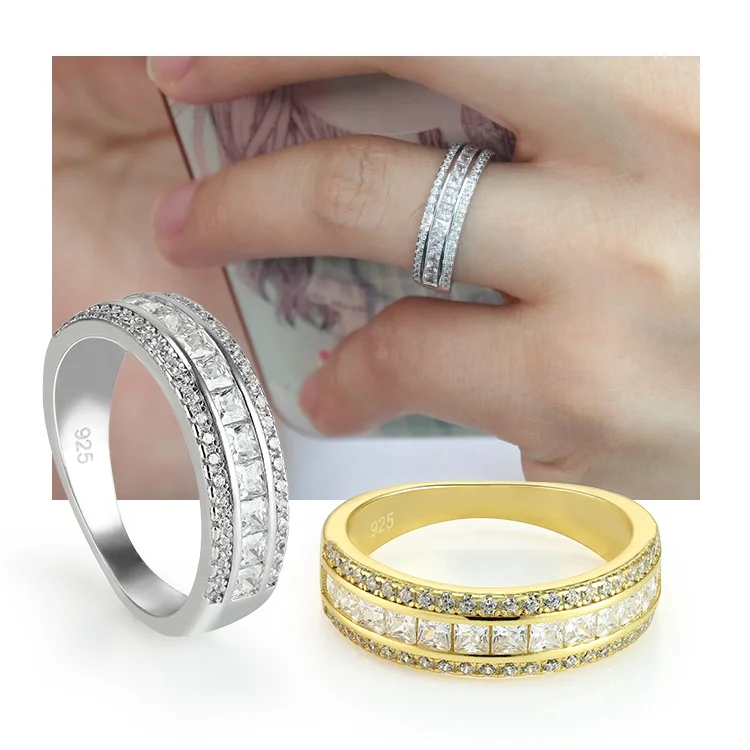Hot Selling Sterling silver 925 jewellery ring unisex turkish silver 18k white wedding men rings