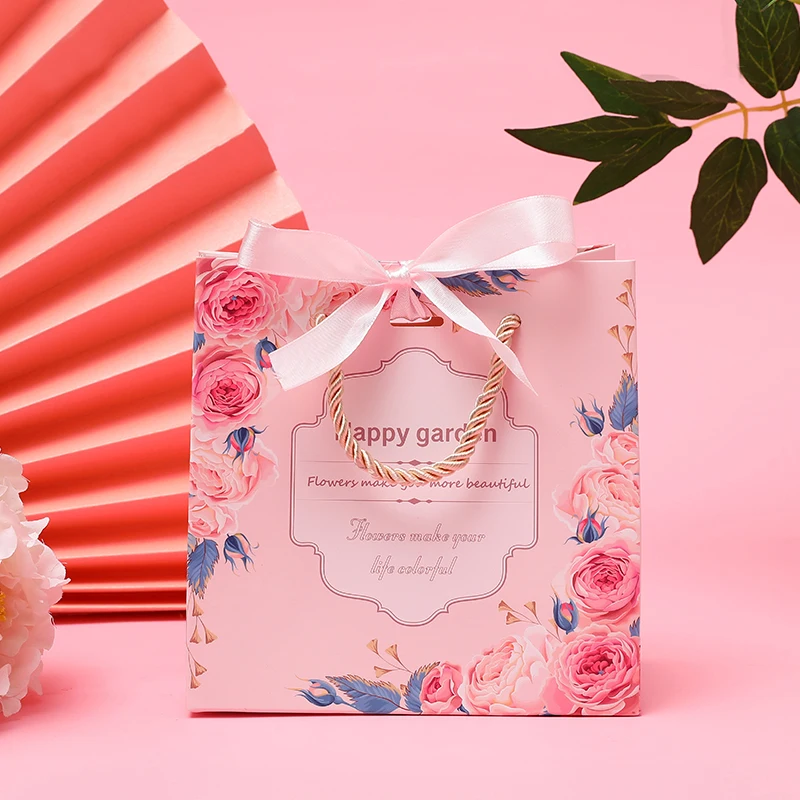 paper bag custom print logo luxury with ribbon handle for clothes packaging shopping gift bag making machine