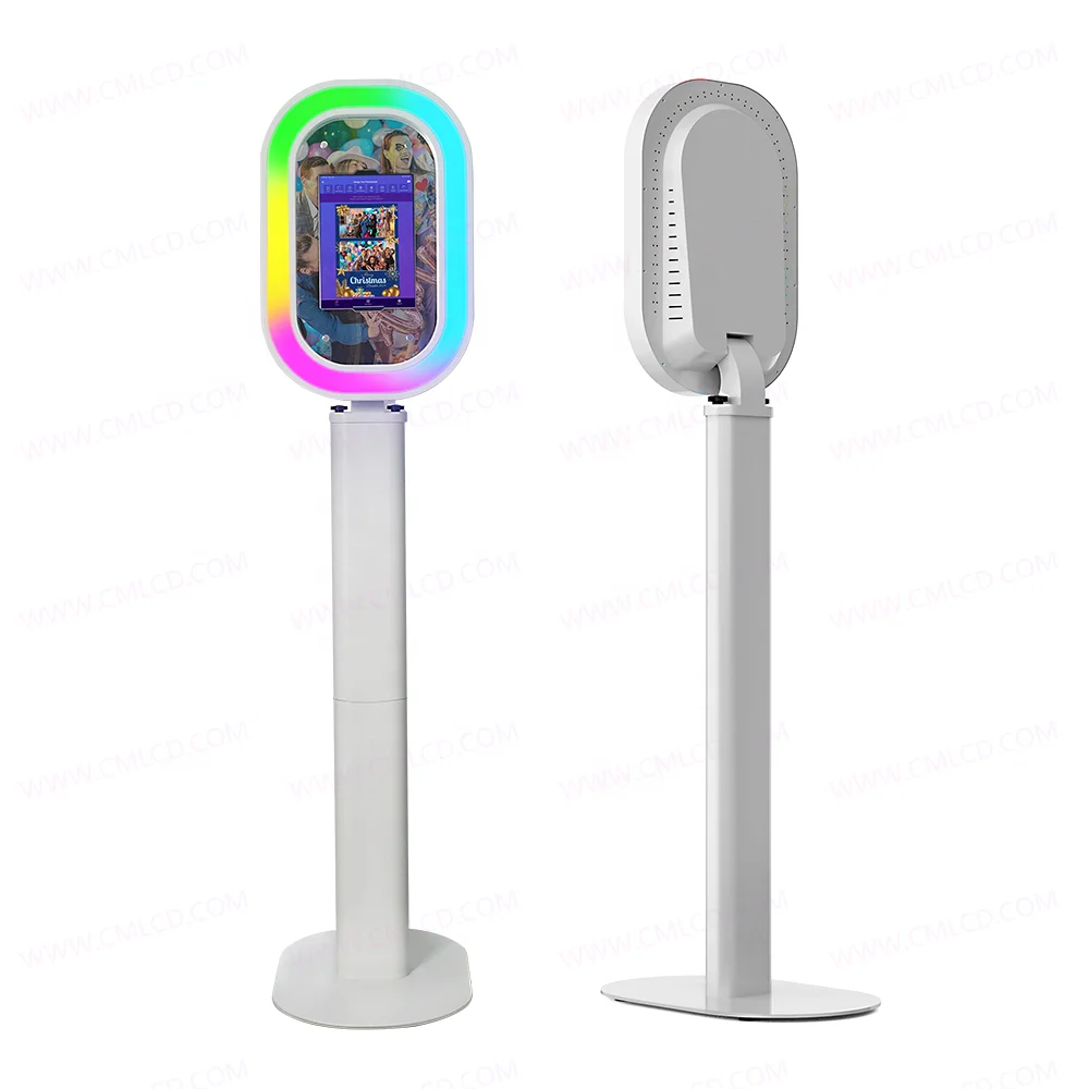 Good quality oval iPad photo booth LED light remote control buy a photo booth machine photo booth kiosk iPad photobooth shell