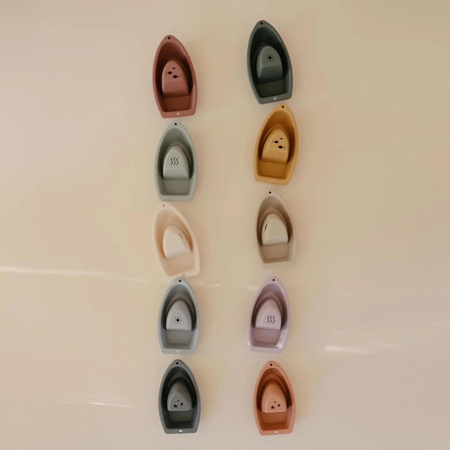 Toddler and Baby Stacking Bathtub Toys With Drain Holes, Stacking Boat Toy Set for Bath Time Fun