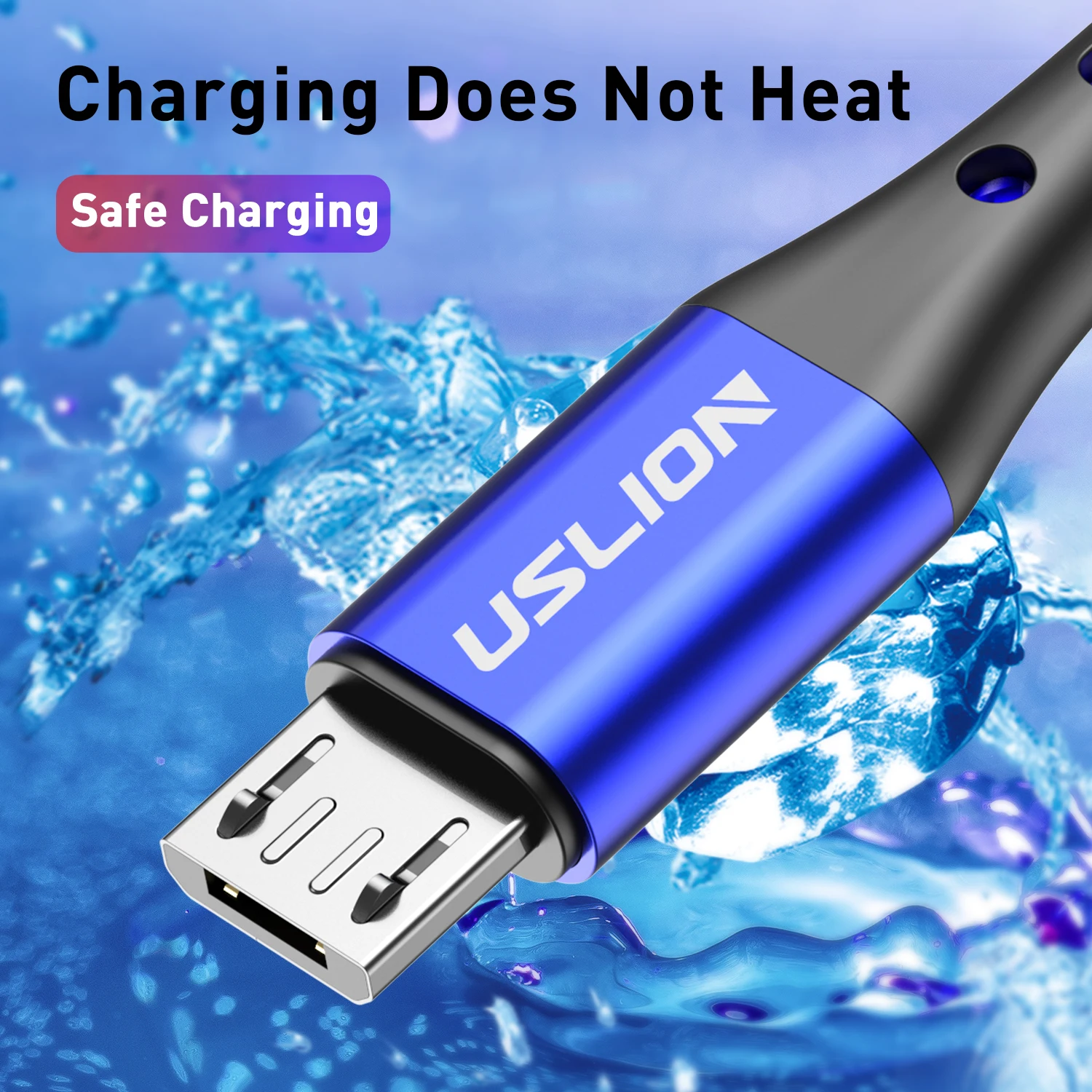 USLION Fast Charging Cable for Samsung QC 3.0 Quick Charging Data Cable Mobile Phone USB Cable for Micro