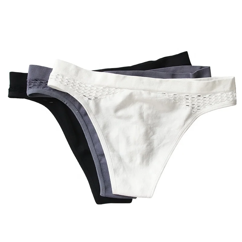 Оптовая продажа, низкая цена, женские бесшовные стринги, сексуальное нижнее белье, комплект нижнего белья из 3 предметов