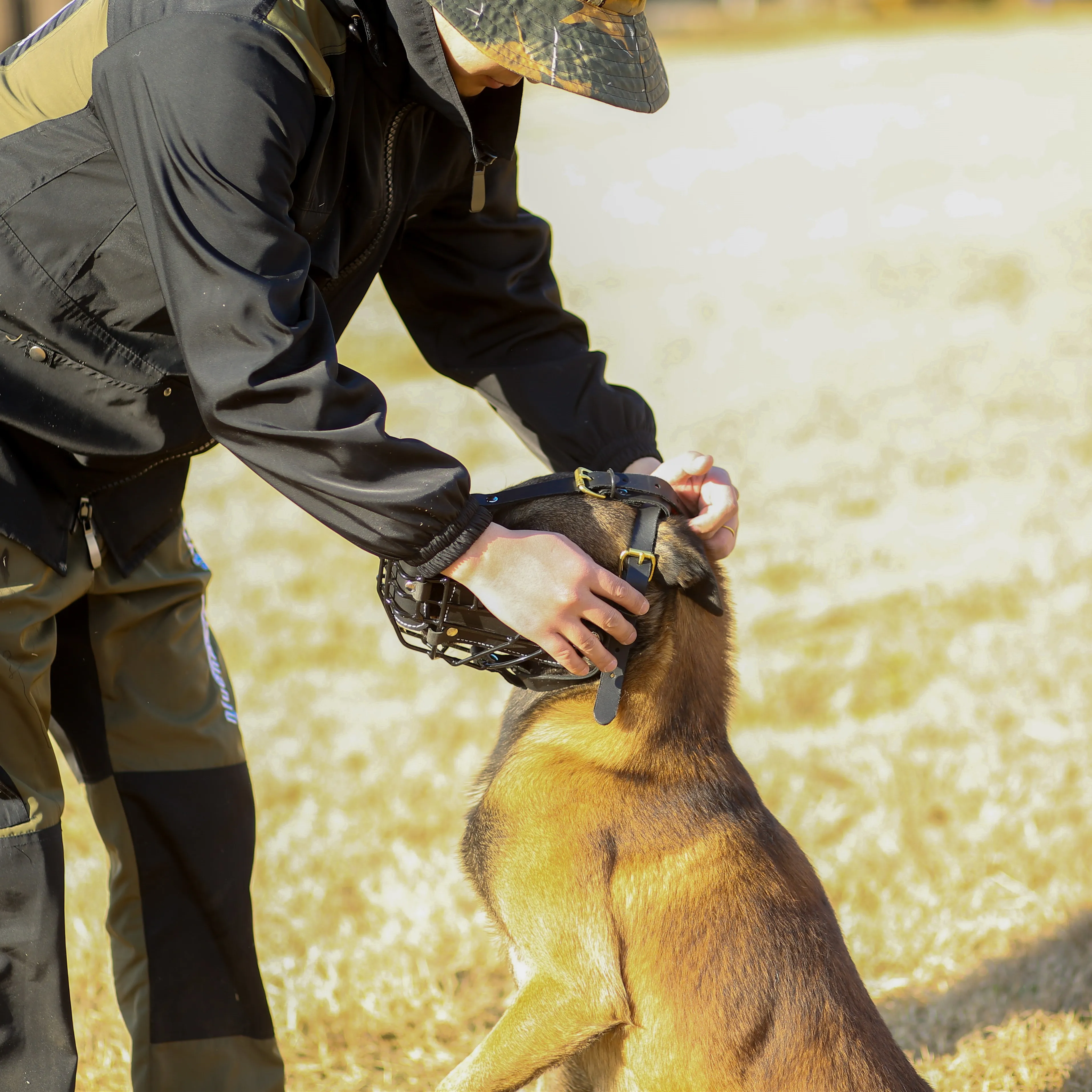 
k9 dog muzzle bite suit 