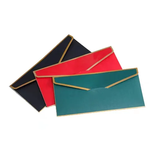 Beautiful Red Blue Pearl Shiny Paper Envelopes for Gift Card Business Greeting Invitations Apology Letters with Gold Foil Border