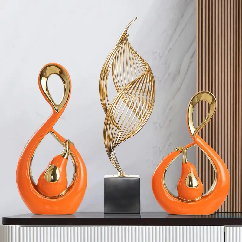 Elephant couples shape Nordic Luxury modern Porcelain decoration Creative ceramic art Ornaments Home Decor for living room