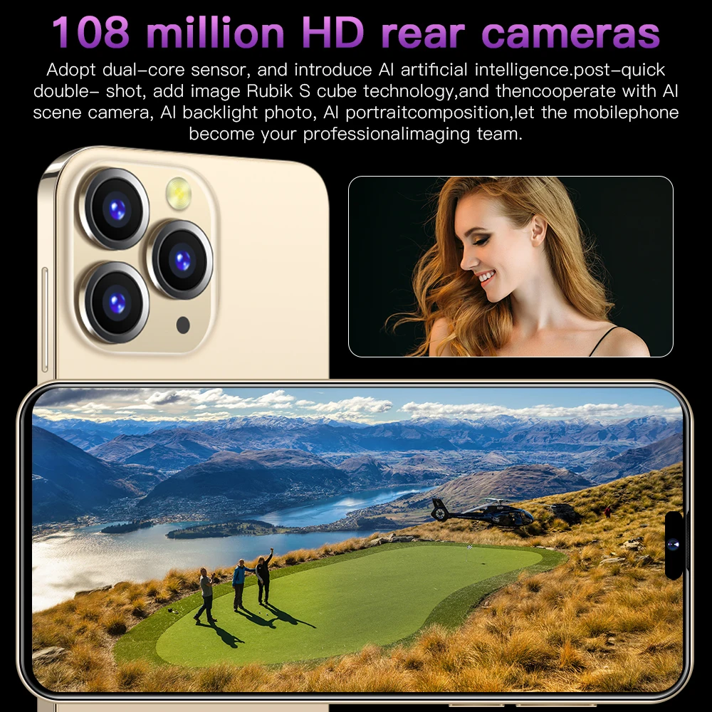 Factory Direct Sale I14 Pro Max 512gb Big Memory Mobile Phone With Beauty Camera Smart Phone Cellphone