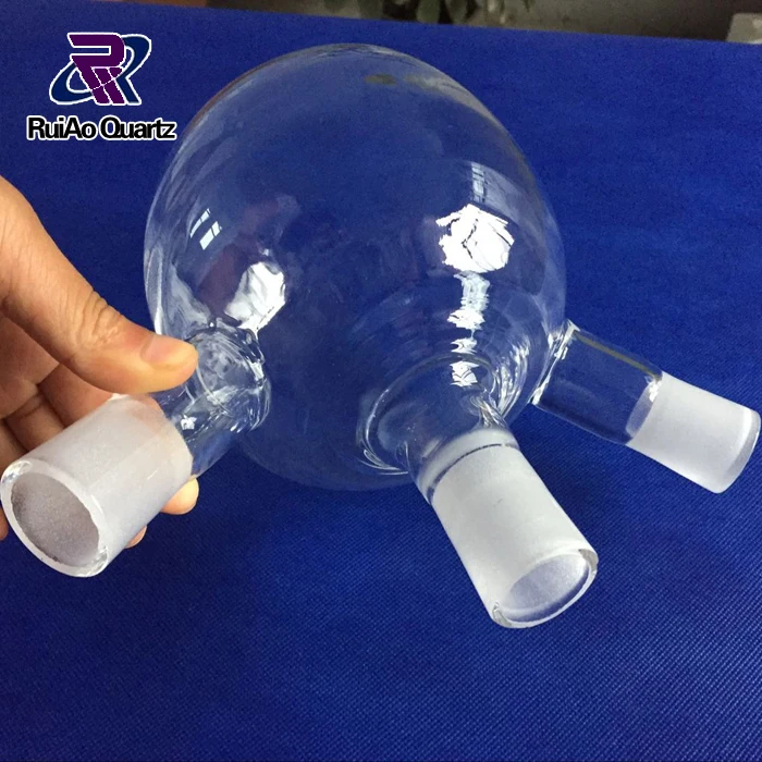 Колба кварцевая с круглым дном для лабораторного использования, от 25 мл до 2000 мл