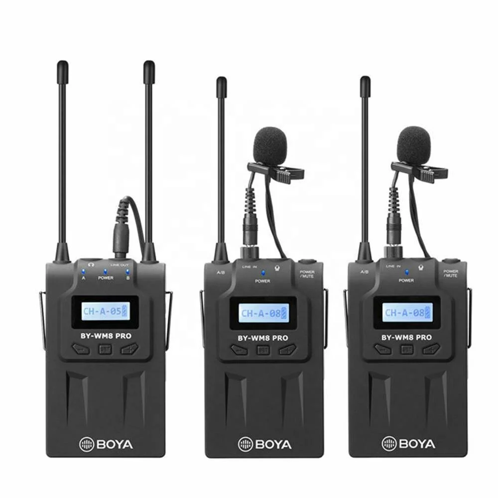 BOYA WM8 Pro-K1 UHF Беспроводной петличный микрофон Система аудио рекордер передатчик + приемник для смартфона