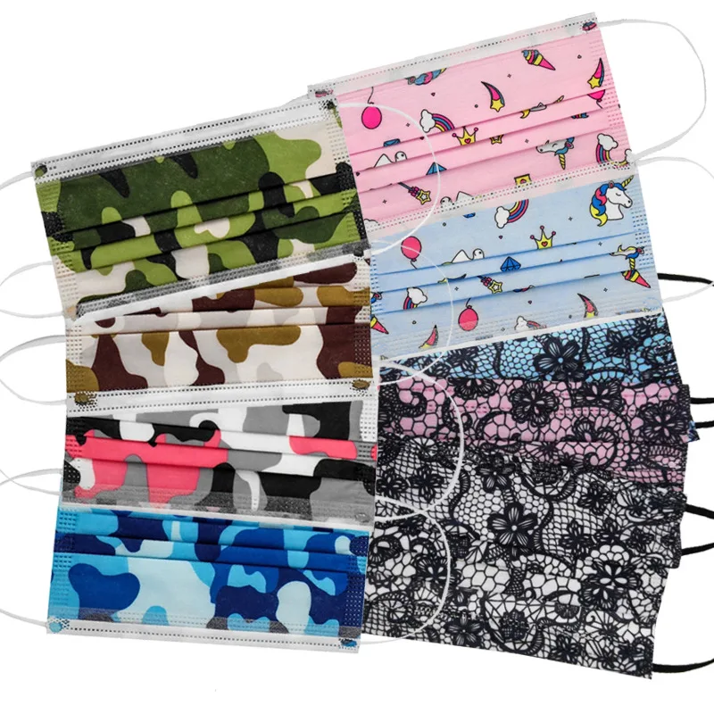 
New Christmas adult disposable maskss three-layer dustproof printing maskss 