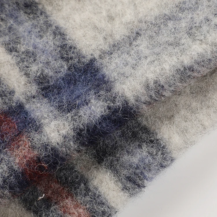 Модное теплое пальто по цене производителя тяжелая вязаная клетчатая шерсть/полиэфирная