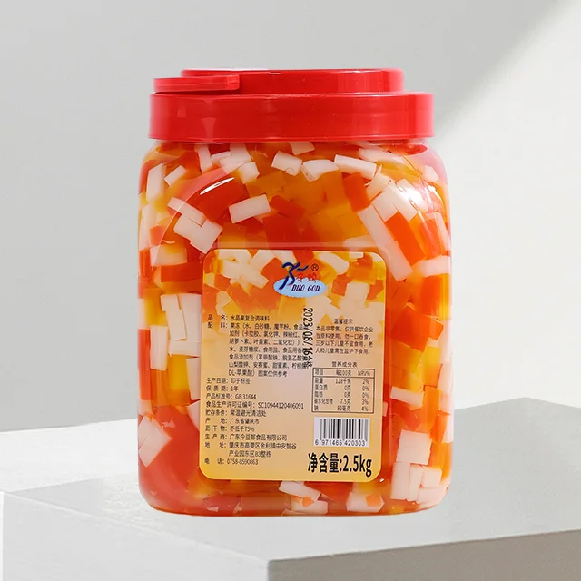 Wholesale delicious low-calorie colorful rainbow konjac jelly bubble tea ingredients