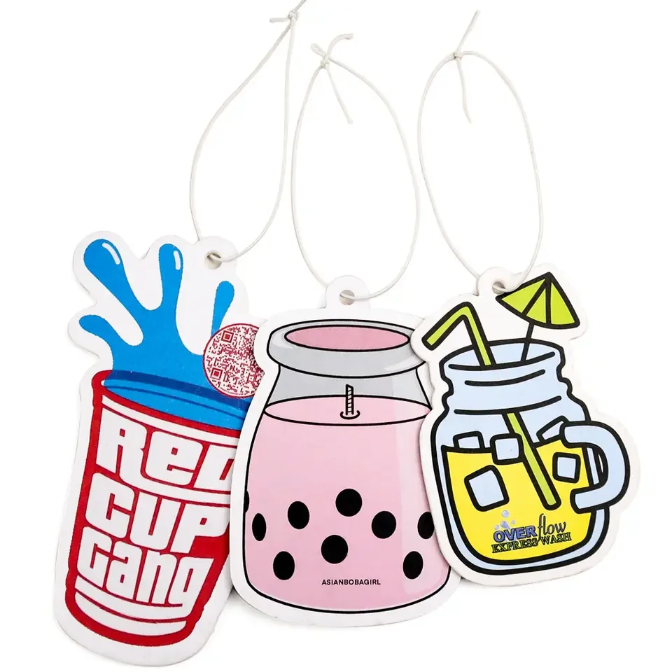 Custom other christmas decorations gifts paper car card air freshener manufacturer for motorcycles