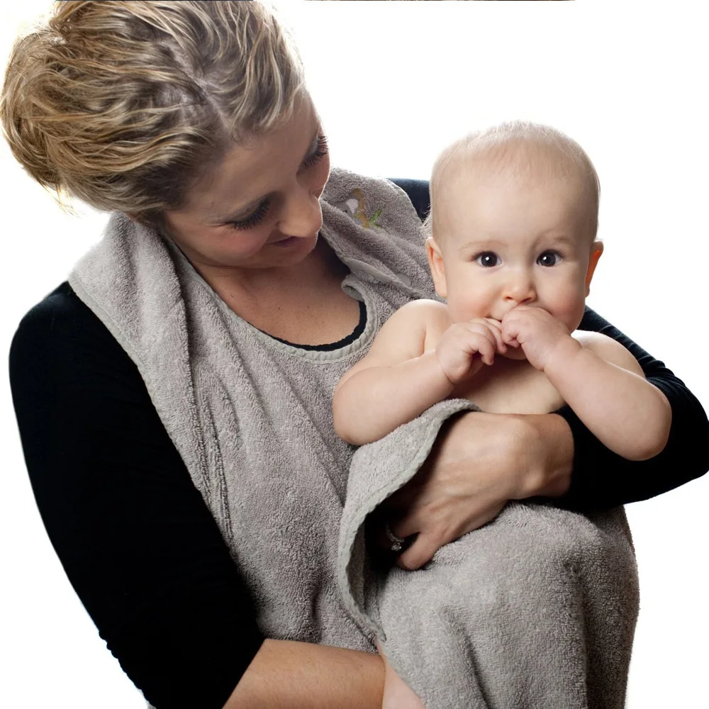 Combed Cotton Warm Printed Baby Bath Towel Reactive Dyed Baby Fleece Printed Cape, Apron-style Baby Sling