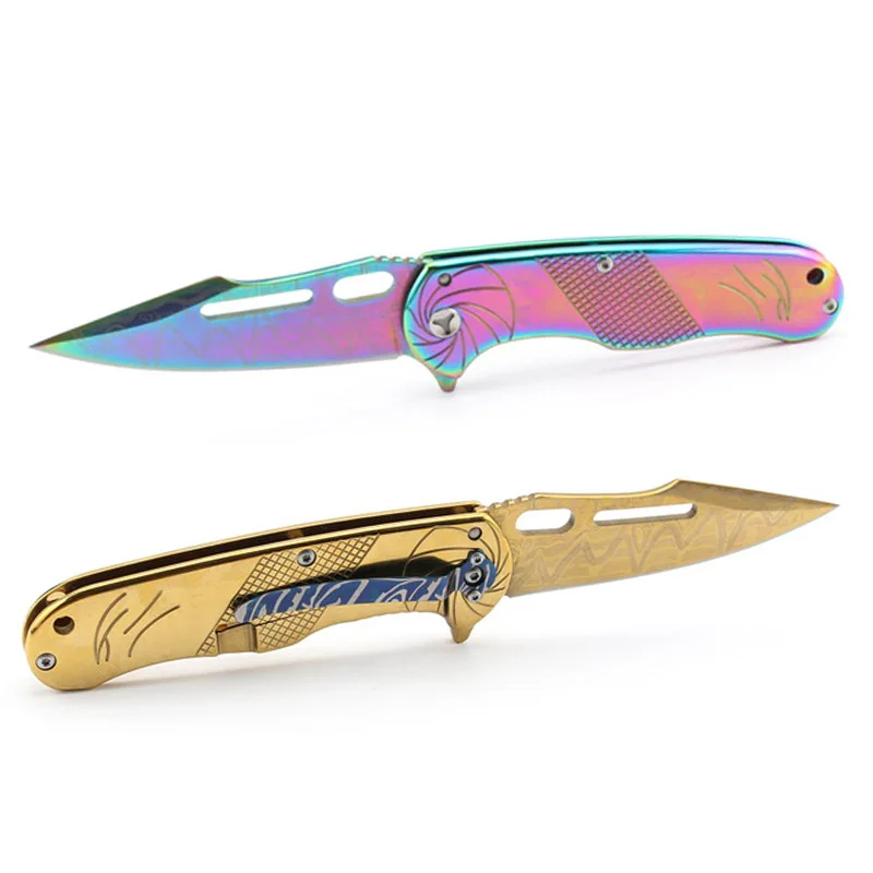 BOK F85 Gold outdoors pocket tool knife folding Tactical utility hunting combat camping knives