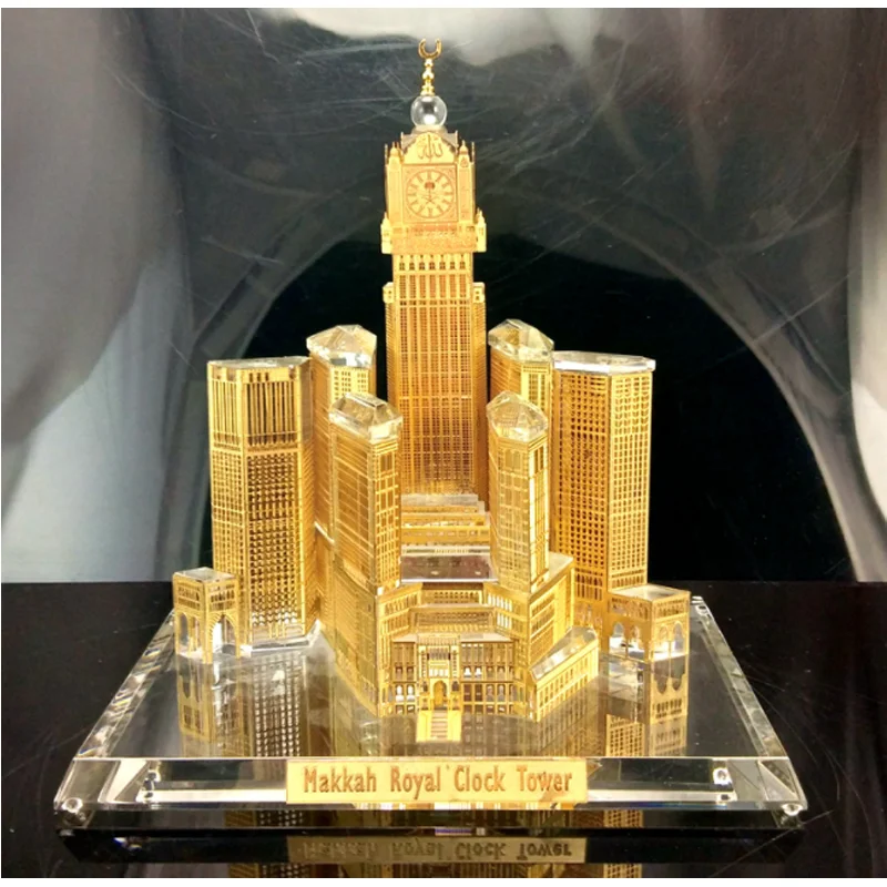 JY crystal crafts Customized model glass 3d building model tower for company anniversary gifts with gift box