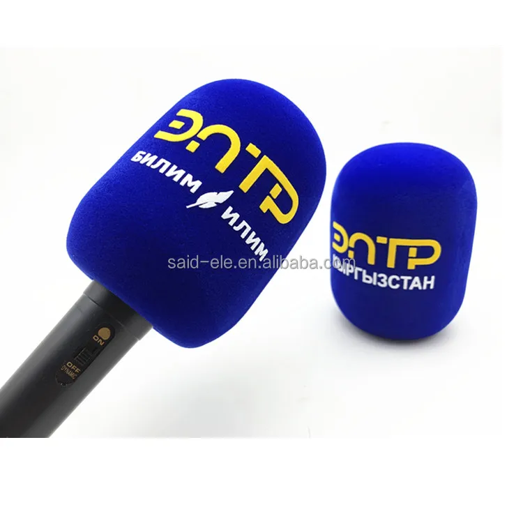 Premium Velour Finish Microfono Windscreen Sponge Muff Noise Isolation Mic Foam Flag For Reporter