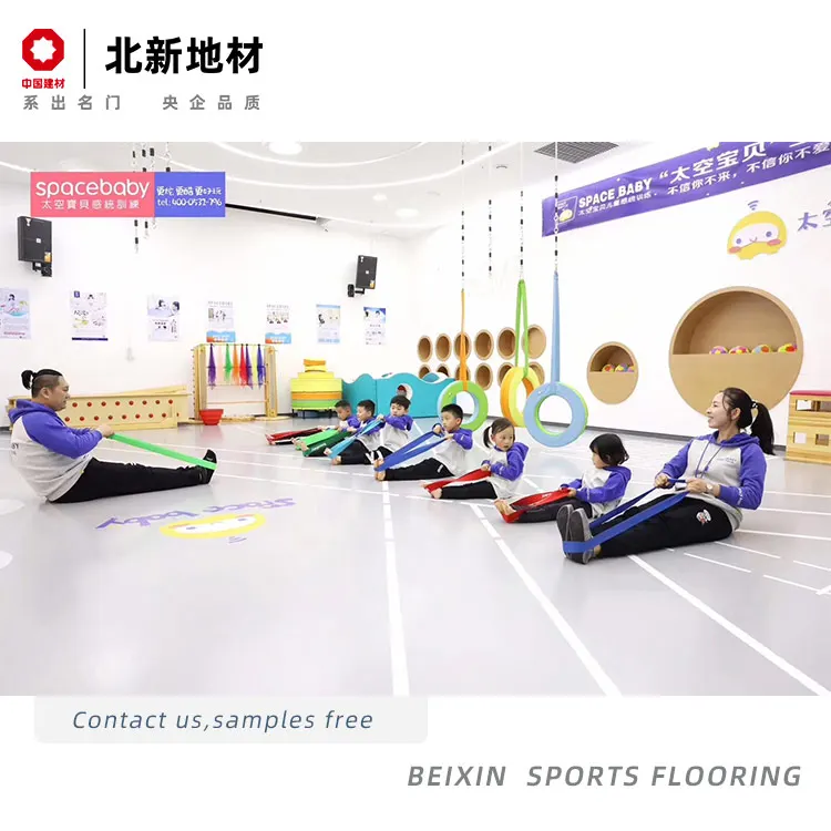 Gym 5.5mm PVC Vinyl Sport Flooring for Multi-Function area BX55-56510