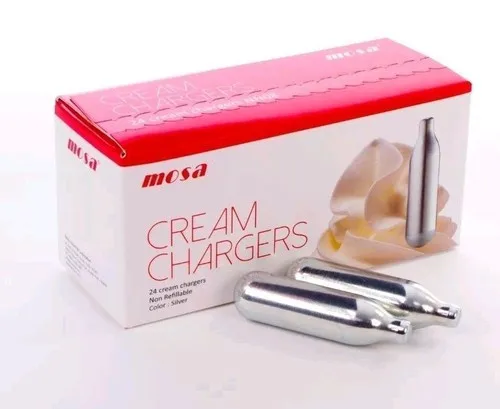 Ананас, картриджи, 24 штуки, капсулы a Creme шантильли N2O/взбитые крема, зарядные устройства/mosa Cream
