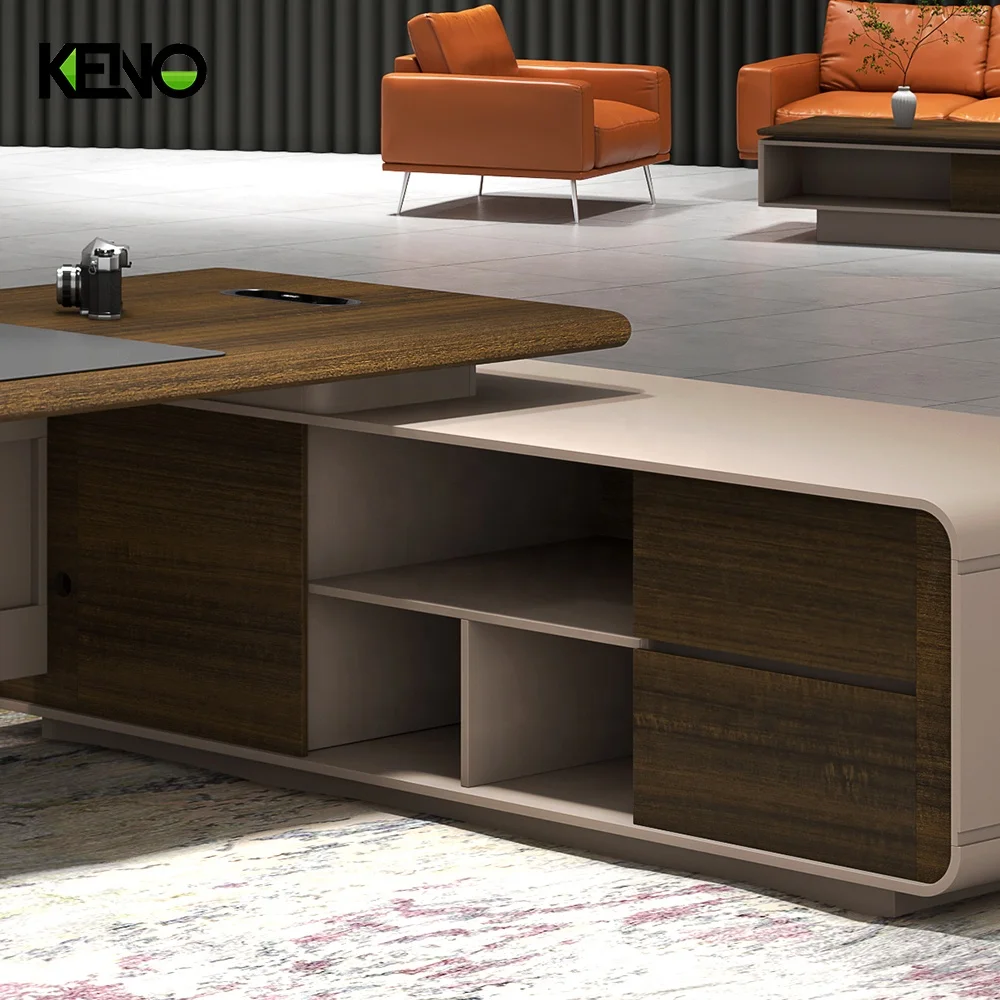 Boss Luxury Large Modern Mesa De Escritorio Foshan Black Office Work President Table Complete Computer CEO Desk with Drawer