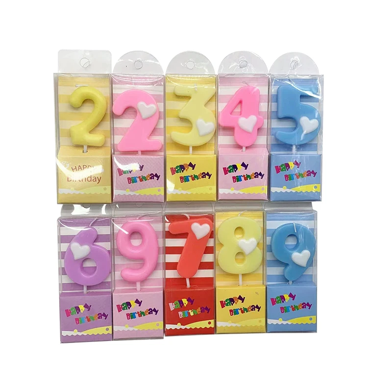 Hot Selling Colorful 0-9 Number Happy Birthday Cake Candle Cake shape candles supplier Cake Decorating Supplies