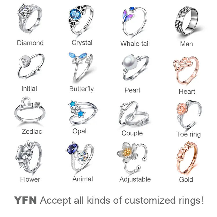 YFN Fine Jewelry 925 Sterling Silver Cushion Cut CZ Diamond Engagement Wedding Ring