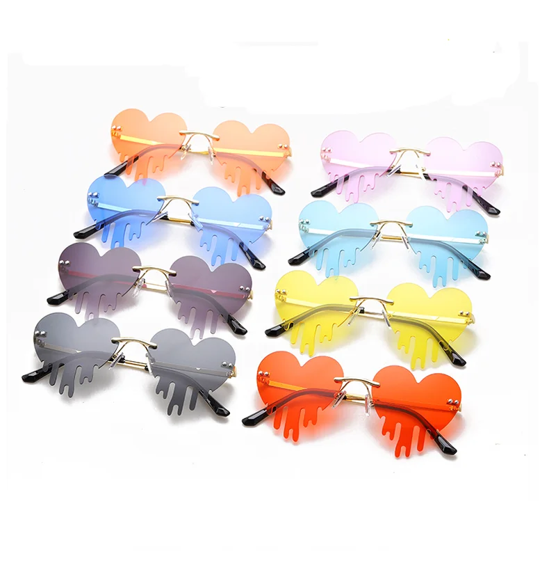 New Social Fashion European and America Style Love Tears unframed Fun Shades Disco Dance Hot Style Sunglasses