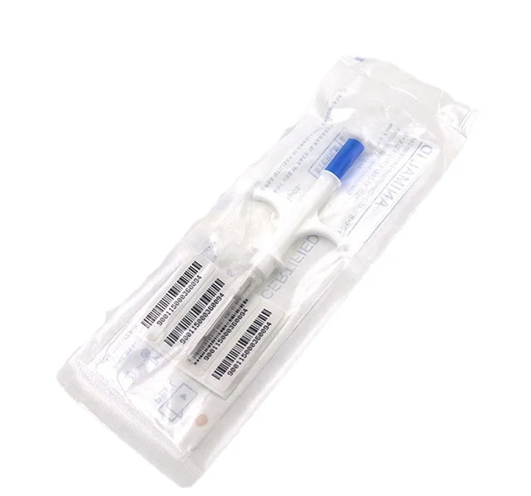 134.2KHz Animal Microchip RFID Dog Implant Animal ID Chip with 15 Numbers Barcode Sticker