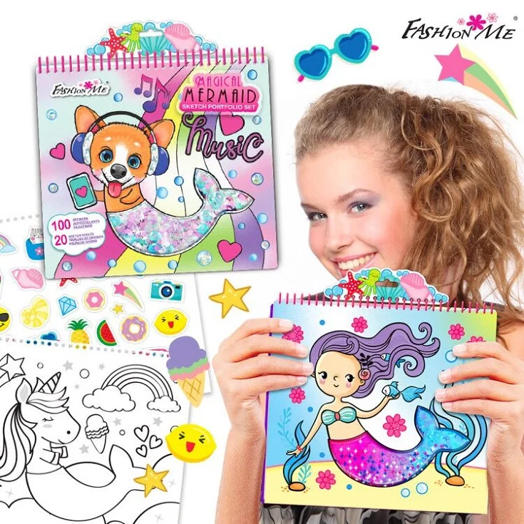 Fashion Design Super Style Sketch Books Drawing Toy Painting Toys For Kids With Stickers