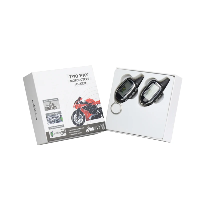 LCD two-way Anti-hacker motorcycle alarm system accessories remote start lock moto Alarm