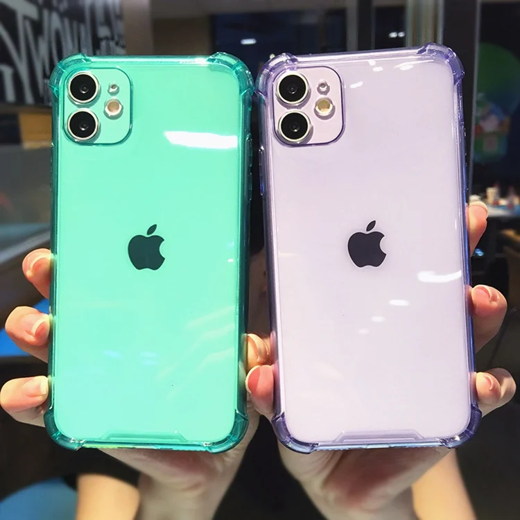 For iPhone 12 Neon Case, Fluorescent Shockproof Cover for iPhone 11 XS XR 7 8 Plus Clear Phone Case for iPhone 12 Pro Max Case