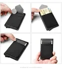 Front Pocket RFID Blocking Carbon Fiber Metal Wallets for Men Leather Phone Card Holder Card Holder Metal Leather Wallet