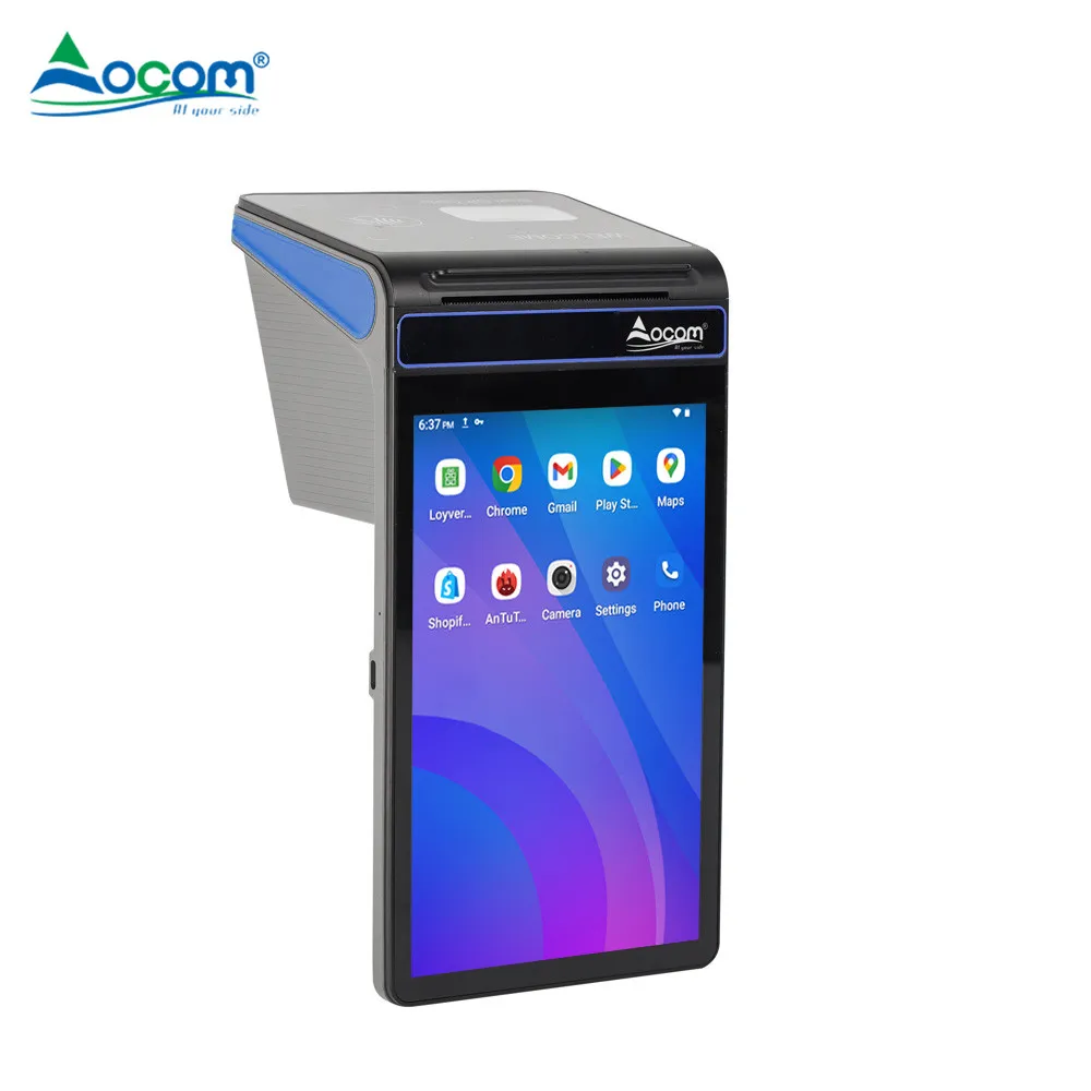 POS-T8 OCOM 8inch Android13 Handheld POS Terminal with Thermal Label and Receipt Printer