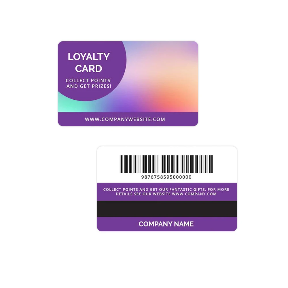 Magnetic Strip Club Card Custom Logo Printing VIP Glossy Matt Surface Sport Loyalty QR Code PVC Gift Card with Logo and Barcode